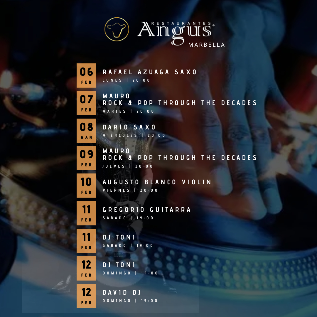 LIVE MUSIC ANGUS Marbella 7th of February.